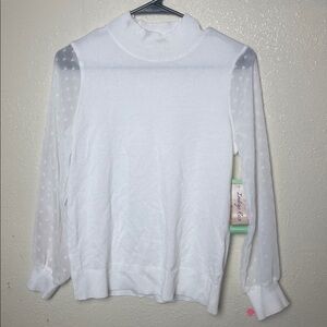 Women's White Long Sleeve Top